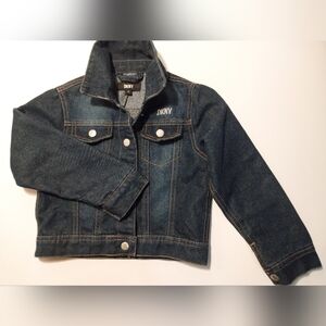 DKNY Blue Cropped Jean Jacket Classic Girls Size 6